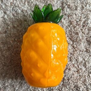 Murano Style Pineapple Hand Blown Decorative Art Glass Fruit Paperweight 5” Tall